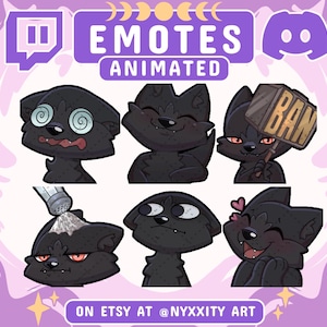 Animated Wolf Twitch Emotes: Custom Emojis for Discord, Youtube (Instant Download)