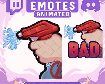 Geanimeerde spuitfles Twitch-emote | Grappige slechte spuitfles-emote voor Streamer en Discord | Dwaze waterfles-emote voor Stream Community