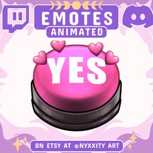 Animated & Static YES LOVE Button | Meme Emote for Chat and Stream | Animated Emotes for Twitch, Discord | Twitch Emotes Animated