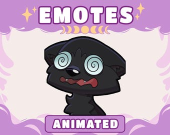 Wolf Twitch Emote | Animated Wolf Emote gif | Black Wolf Emotes | Werewolf | Discord Emoji | Funny Streamer Emotes | Confused Emote Dizzy
