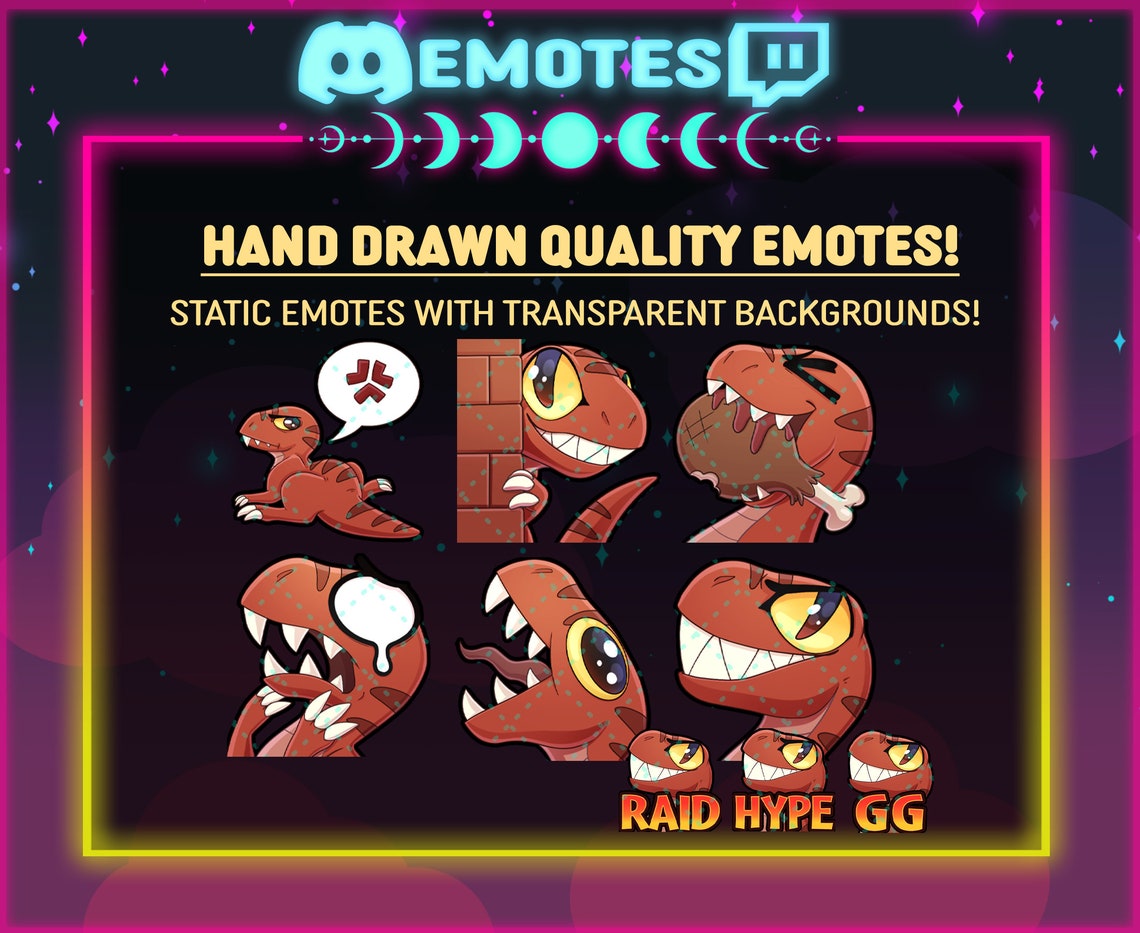 Dinosaur Twitch Emote Bundle Raptor Twitch Emote Set for - Etsy UK