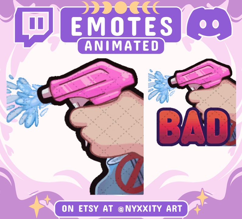 Pink Animated Spray Bottle Twitch Emote Funny Bad Spray Bottle Emote