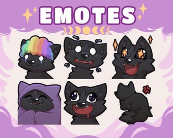 Black Wolf Twitch Emotes | Cool Streamer Emojis (Digital Download)