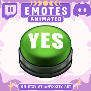 Animated & Static YES Button | Meme Emote for Chat and Stream | Animated Emotes for Twitch, Discord | Twitch Emotes Animated