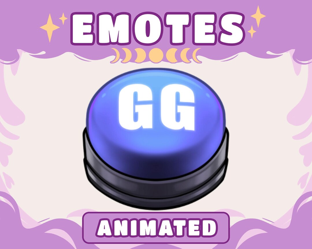 Animated GG Button Emote | GG Twitch Emote Button | Discord Stream Chat ...