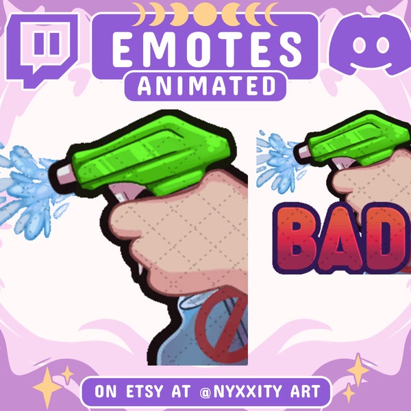 Green Animated Spray Bottle Twitch Emote | Funny Bad Spray Bottle Emote for Streamer and Discord | Silly Water Bottle for Stream Community