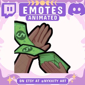 Animated + Static Throwing Money Twitch Emote | Hand Donation Emote for Streamer | Animated Emote and Static Emotes for Twitch, Discord