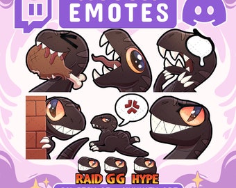 Dinosaur Twitch Emote Bundle, Raptor Twitch Emote Set for Streamer, Dino Emote Pack for Discord,  Raptor Emote Bundle for Stream Community
