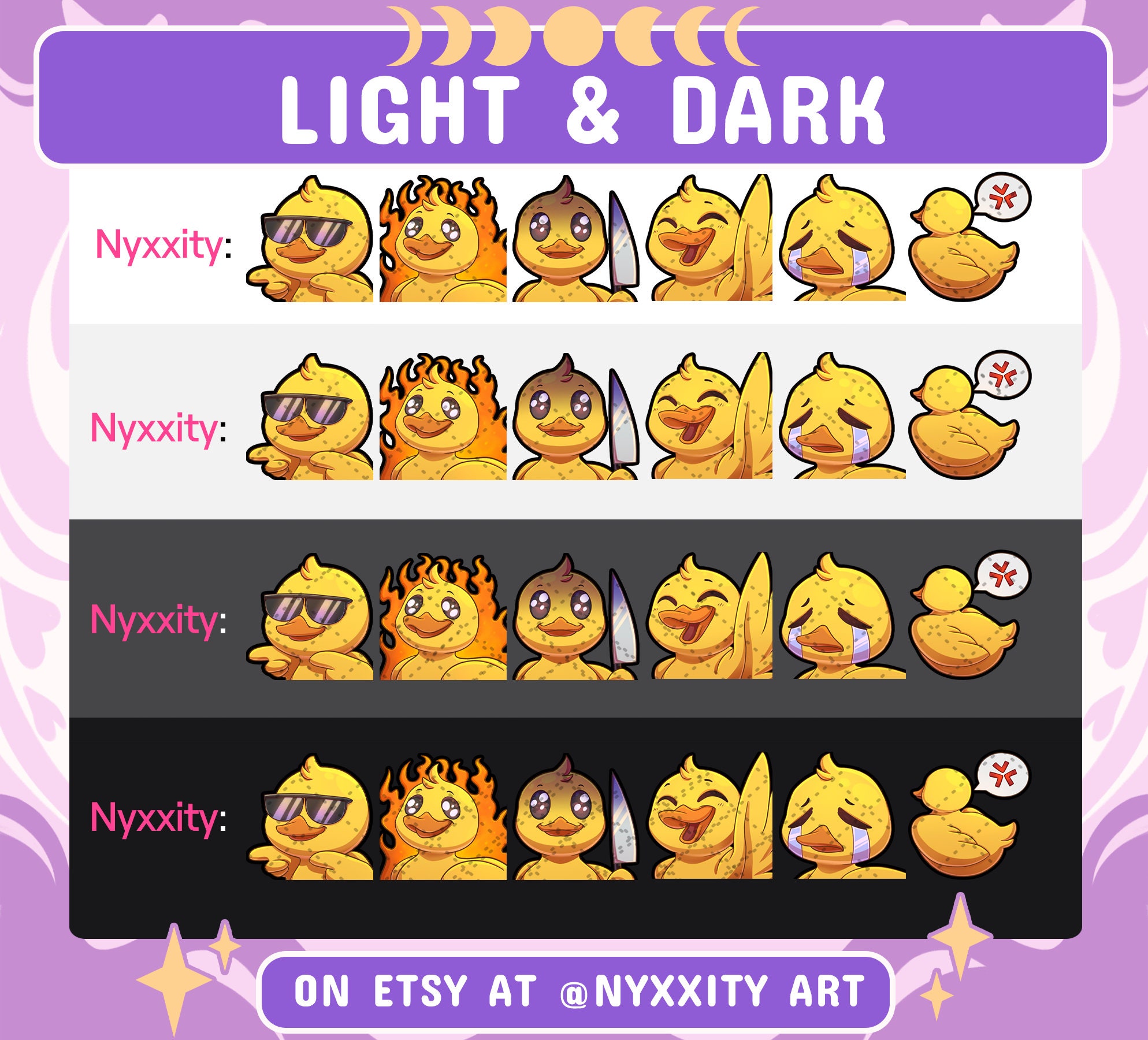 Ducky Twitch Emotes | Cute Rubber Duck Stream Emoji Pack (digital ...