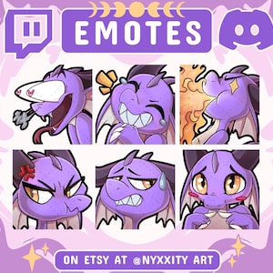 ドラゴン Twitch および Discord エモート セット #1 ブルー | ストリーマー向けの 6 つのクールな DnD 絵文字 | Discord、Kick、Youtube、Twitch 用のドラゴン エモート