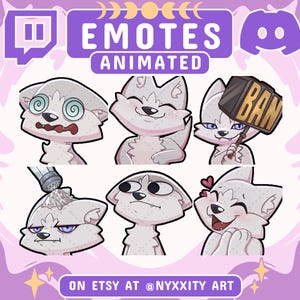 Animated Wolf Twitch Emotes: Custom Emojis for Discord, Youtube (Digital Download)