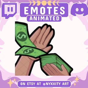 Animated + Static Throwing Money Twitch Emote | Hand Donation Emote for Streamer | Animated Emote and Static Emotes for Twitch, Discord