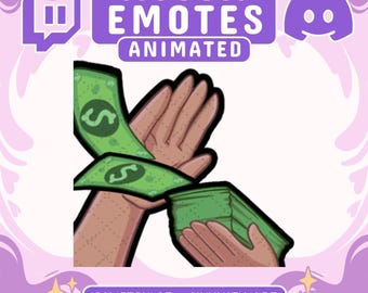 Animated + Static Throwing Money Twitch Emote | Hand Donation Emote for Streamer | Animated Emote and Static Emotes for Twitch, Discord