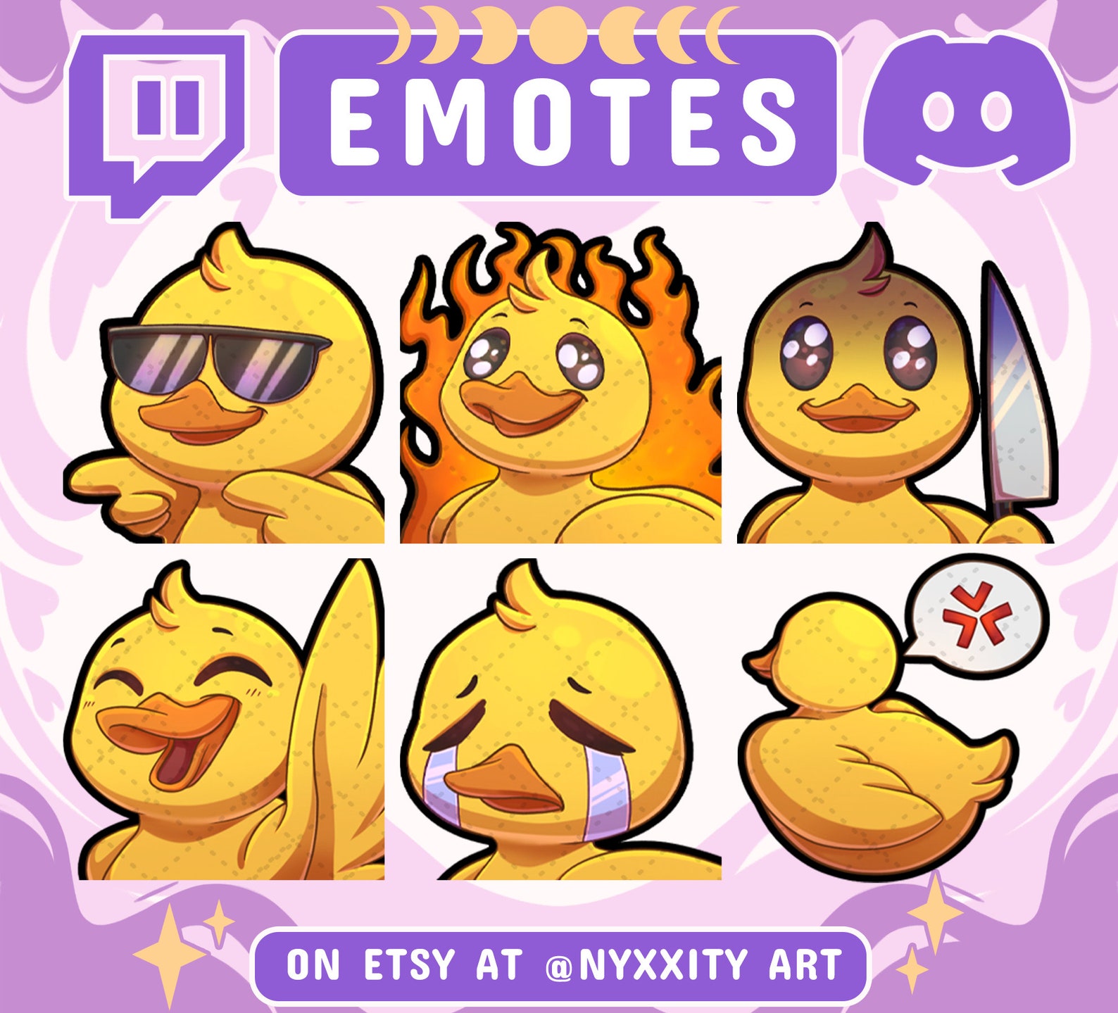 Ducky Twitch Emotes | Cute Rubber Duck Stream Emoji Pack (digital ...