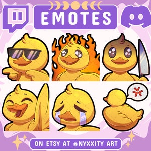 Ducky Twitch Emote Bundle Set #1| Cute Twitch Emote for Streamer Youtube Kick and Discord | Rubber Ducky Emote Pack | Stream Community