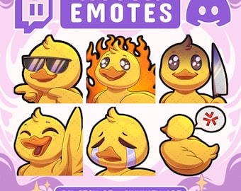 Ducky Twitch Emote Bundle Set #1| Cute Twitch Emote for Streamer Youtube Kick and Discord | Rubber Ducky Emote Pack | Stream Community
