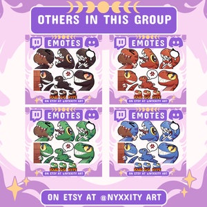 Dinosaur Raptor Twitch Emote Bundle: Funny Dino Streamer Pack (digital ...