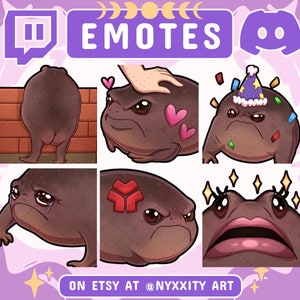 Angry Frogs Twitch and Discord Emotes Set | 6 Cool Emojis for Streamers | Frog Emotes for your Discord, Youtube and Twitch