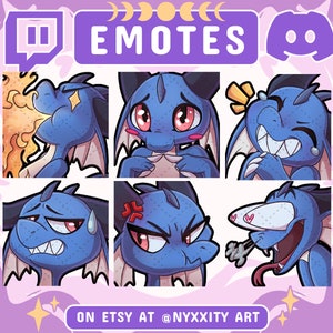 Blue Dragon Emotes Set: DnD Twitch/Discord Emojis (Digital Download)