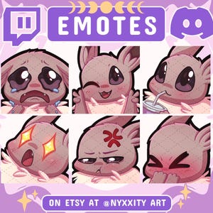 Shiny Eevee Twitch and Discord Emotes (Set #1) | 6 Cute Emojis for Streamers | Shiny Version