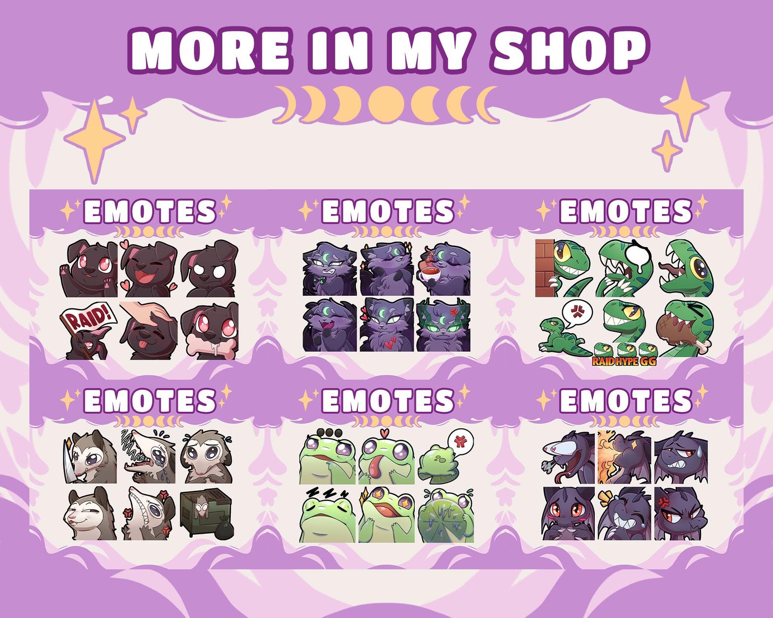 Dinosaur Raptor Twitch Emote Bundle: Funny Dino Streamer Pack (digital ...