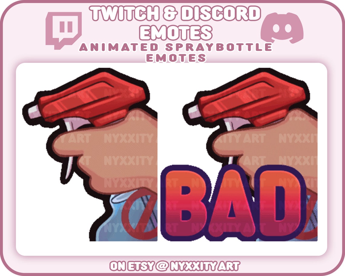 Animated Spray Bottle Twitch Emote Funny Bad Spray Bottle Etsy