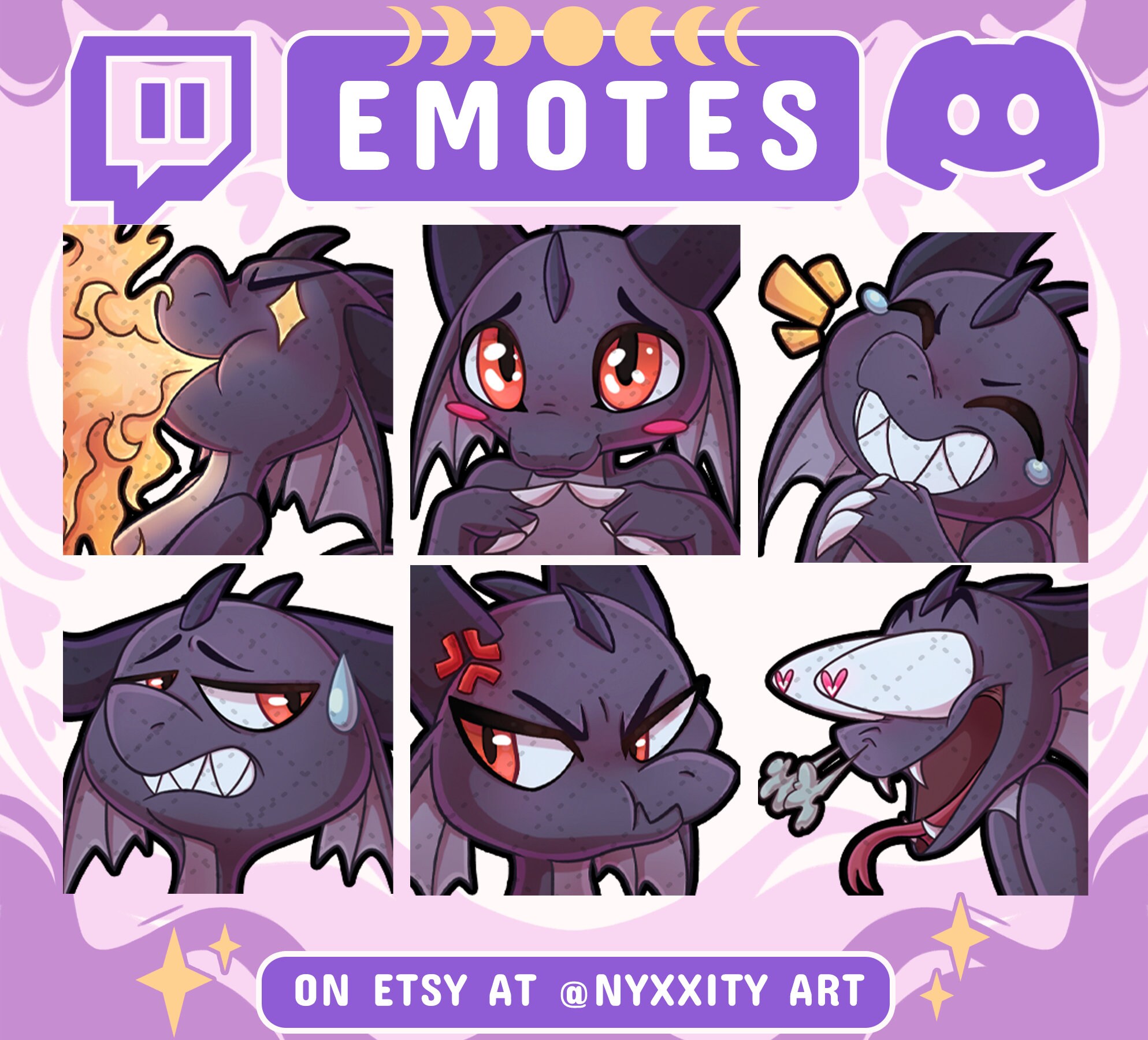 Dragon Twitch Emotes | Dnd Streamer Emoji Set (digital Download) - Etsy