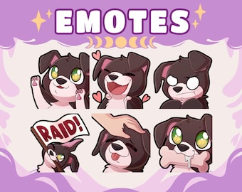 Kawaii puppyhond-emoties voor Twitch and Discord (digitale download)