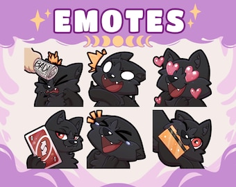 Black Wolf Emotes Set | Twitch, Discord, and Youtube (Digital Download)