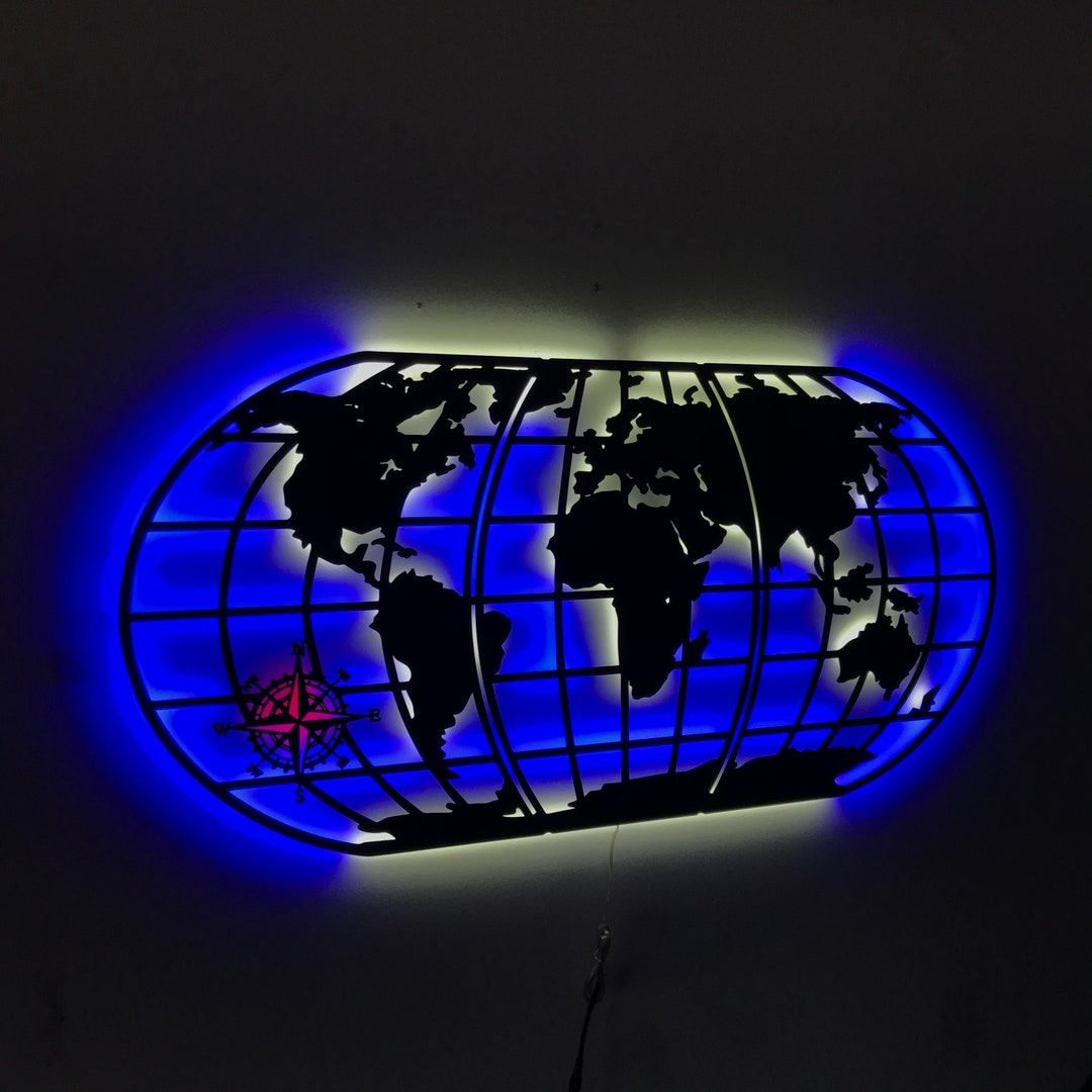 LED Lighted World Map World Map - Il 1080xN.5264394855 Npec