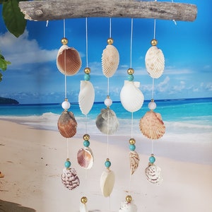 Boho Beach Décor Seashell Art Beach Theme Gift Seashell Wind Chime ...