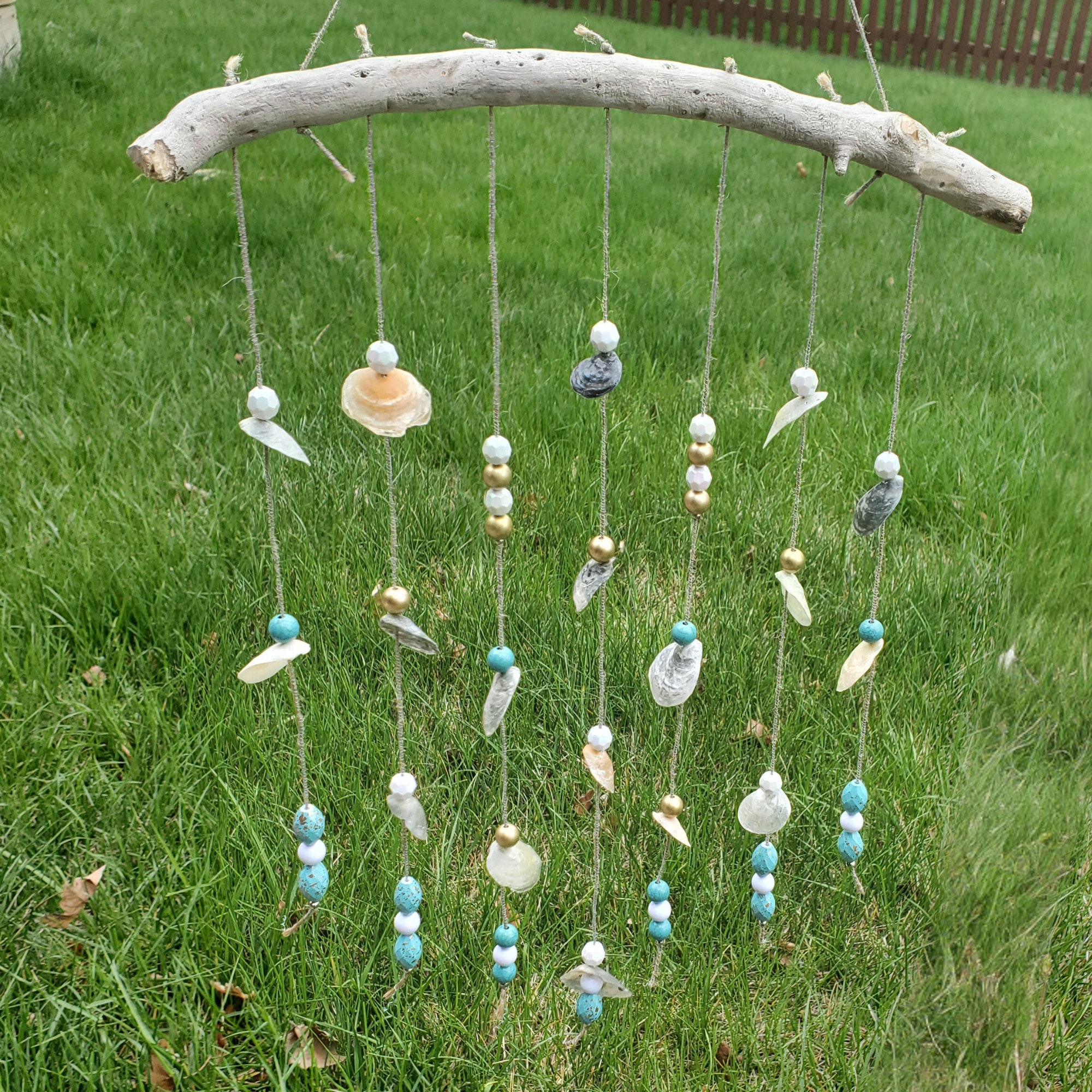 Boho Seashell Art Beach Theme Gift Seashell Wind Chime Seashell Wall ...