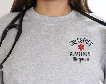 Emergency Department Sweatshirt ER Nurse Shirt Nurse Sweatshirt Emergency Nurse ER Nurse Crewneck Emergency Medicine Nurse Sweater RN Shirt