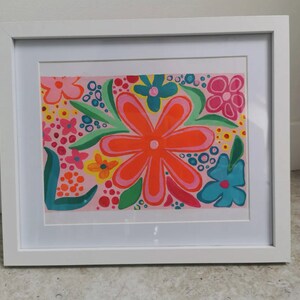 Motif floral coloré sur carte A4 de haute qualité