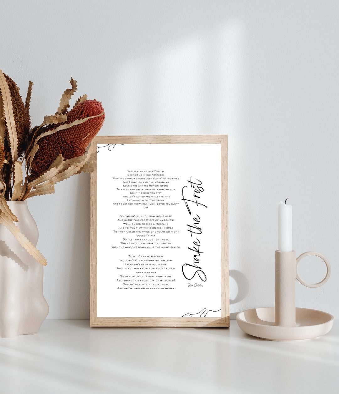 Tyler Childers Song Wall Art, Song Lyric Wall Art, Country Music Wall Art, Folk Music Wall Art