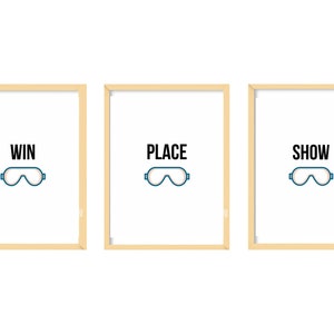 Wall Art Digital Prints Set of 3 | Horse Racing Win Place Show