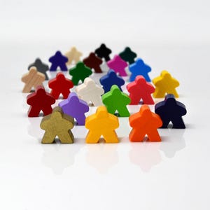 Meeple-Standard 16x16x10mm [21 colors] Wooden Token to Board Games