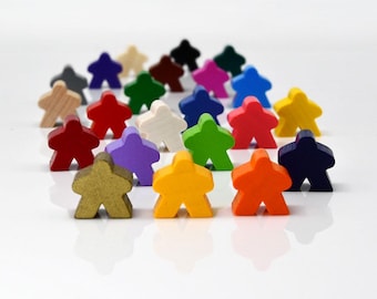 Meeple-Standard 16x16x10mm [24 colors] Wooden Token to Board Games
