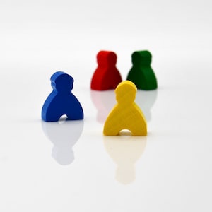 Meeple-Medium 20x17mm [4 colors options] Wooden Token to Board Games