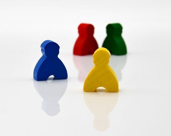 Meeple-Medium 20x17mm [6 colors] Wooden Token to Board Games