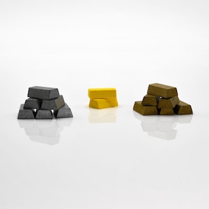 Gold/Silver Bar 20x12mm [6 colors] Wooden Token to Board Games