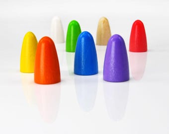 Bullet Pawn 15x25mm [17 colors ] Wooden token 63/64 inch