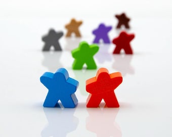 Meeple-HighFive 16 x 17 mm [18 Farben] Holz Token zu Brettspielen