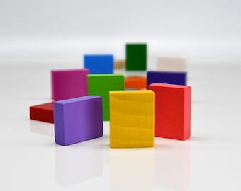 22x28x8mm Rechthoek [19 kleuren] Houten blokken voor oorlogsspellen