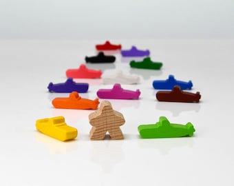 Submarine 27x9mm [18 colors] Wooden Token to Board Games