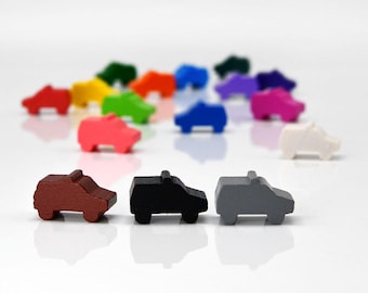 Police Car 20x12mm [18 colors] Wooden Token to Board Games