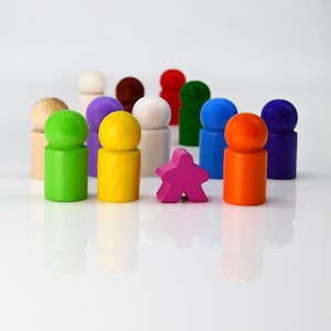 Pedina cilindrica 15 x 30 mm [19 colori] Gettone in legno per giochi da tavolo