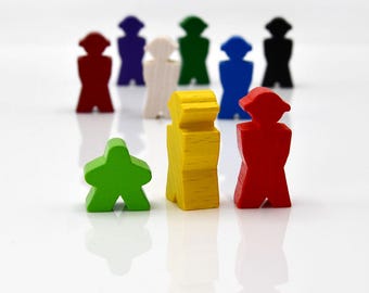 Bewaker/werker 14 x 30 mm [19 kleuren] houten penning voor bordspellen