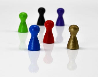 Mini PAWN 9x20mm [5 colors] Wooden Token to Board Games