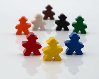 Meeple-Explorer / Adventurer / Farmer 16x17mm [5 colors] Wooden Token to Board Games